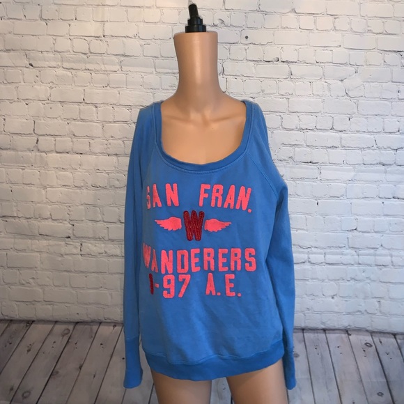 American Eagle Outfitters Tops - American Eagle Blue & Pink Sweatshirt size L